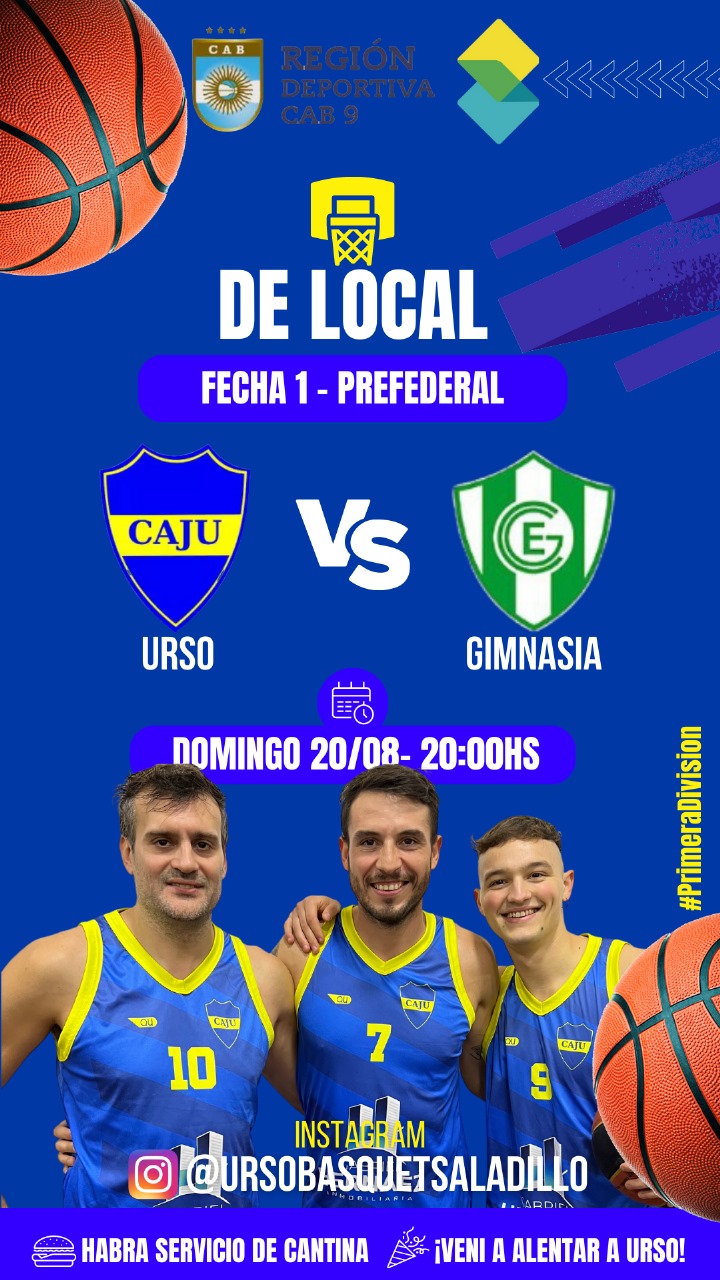 Básquet: Urso recibe a Gimnasia por la primera fecha del Prefederal