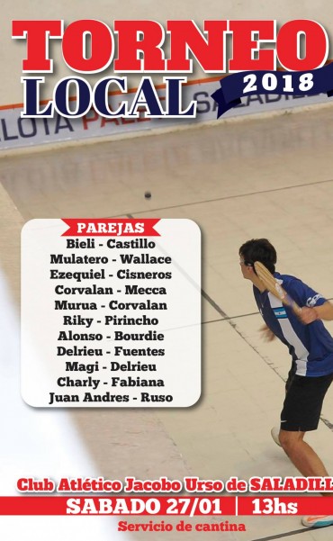Se inicia este s&aacute;bado el Primer Torneo local en Jacobo Urso