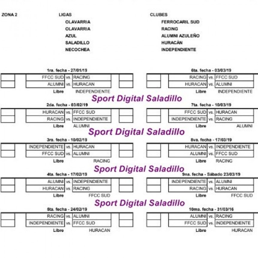 Alumni Azuleño recibe a Huracán en la primera del Regional Amateur 2019