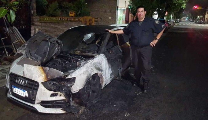 Incendian el auto del Pity Martínez
