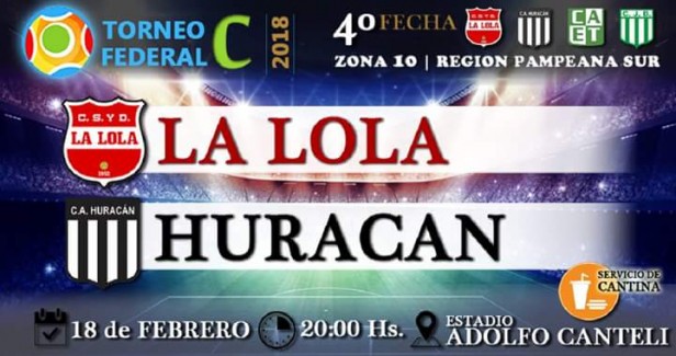 La Lola y Huracán se enfrentan este domingo desde las 20