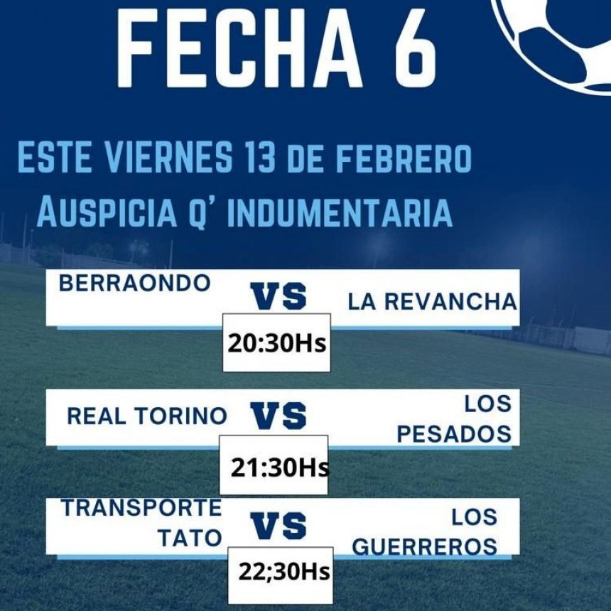 Este viernes: Se juega la Sexta fecha del Papy en Del Carril