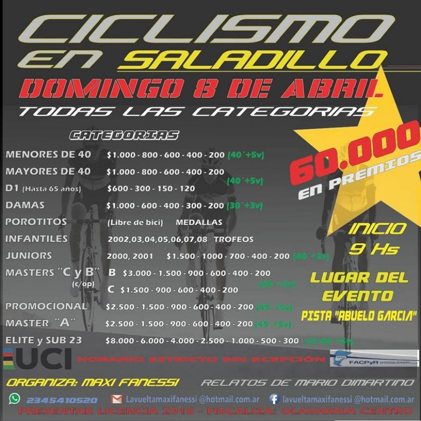 Todo el ciclismo saladillense al día