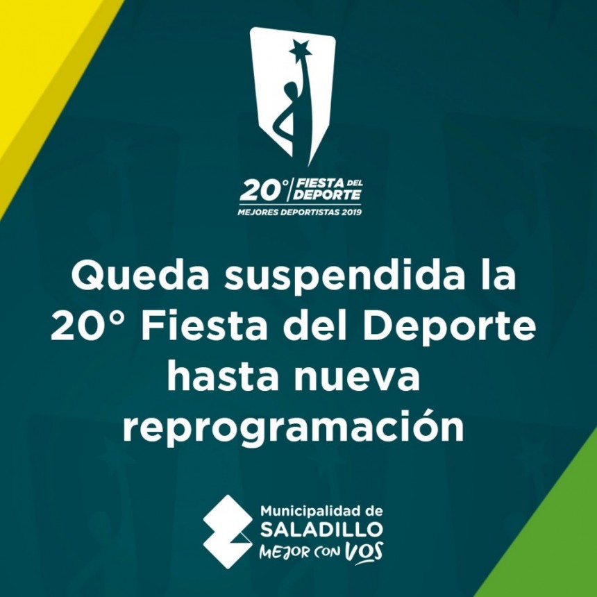 Suspendida la XX Fiesta del Deporte en Saladillo