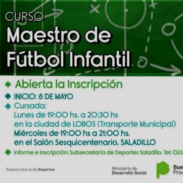 Curso de Maestro de Fútbol Infantil en Lobos