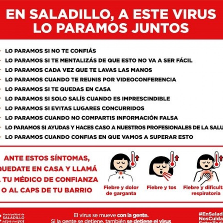 EN SALADILLO, A ESTE VIRUS LO PARAMOS JUNTOS