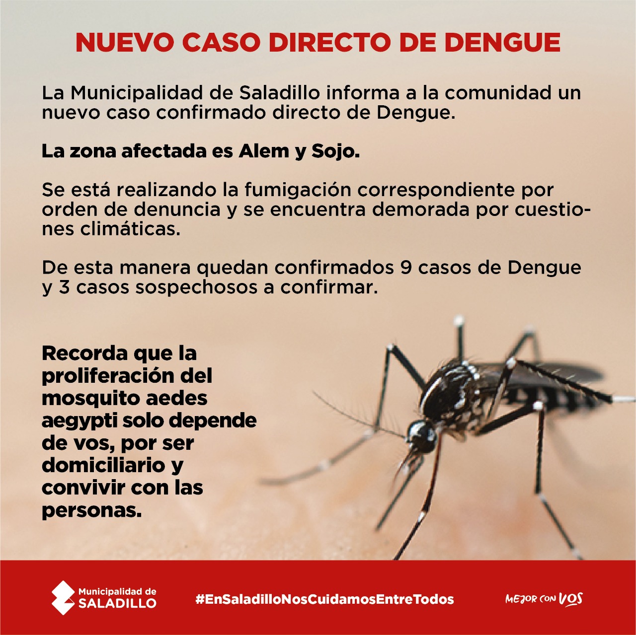 Nuevo caso de Dengue en Saladillo