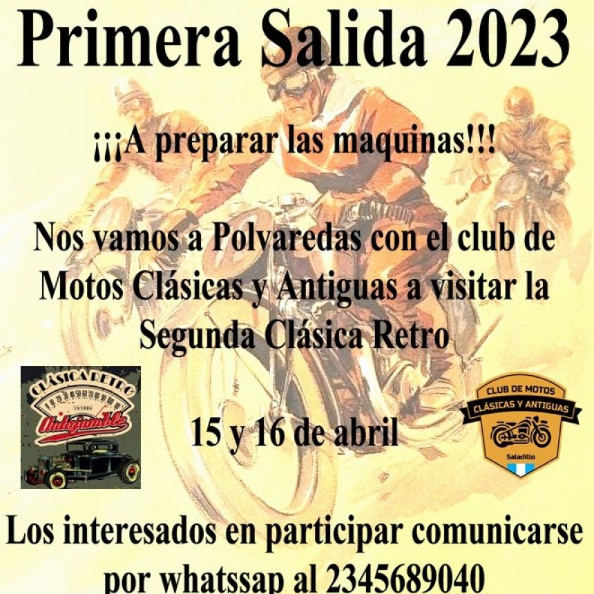 Club de Motos Antiguas convoca para la salida a la Clásica Retro de Polvaredas