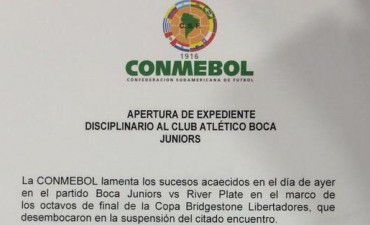 La Conmebol le abrió un expediente a Boca