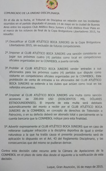 Boca eliminado de la Copa Libertadores