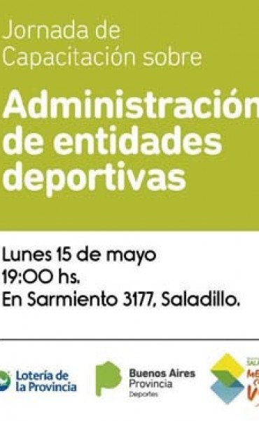 Este lunes habrá Jornada sobre administración de entidades deportivas