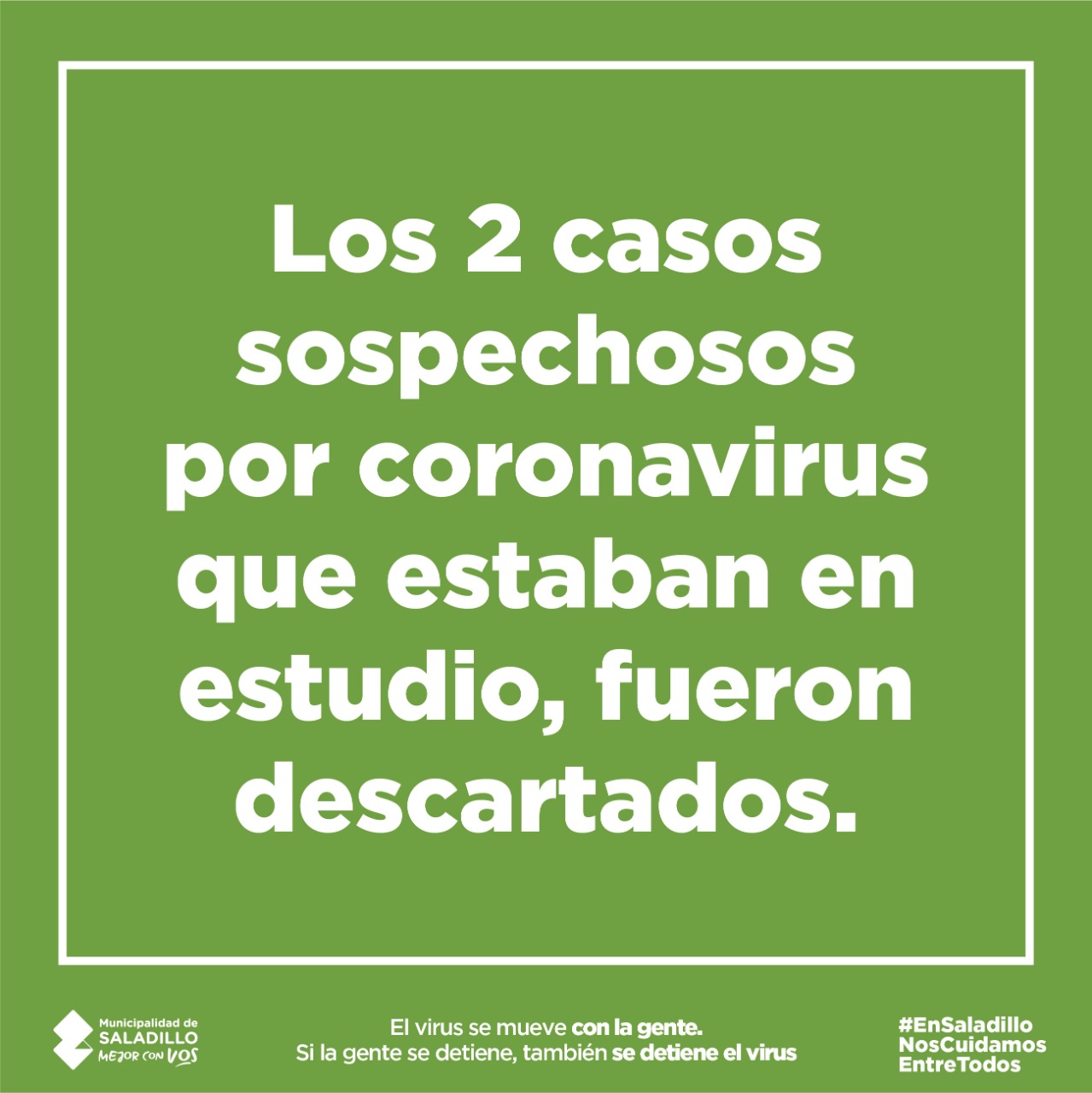 SALADILLO: PARTE DIARIO POR CORONAVIRUS 01/05/2020