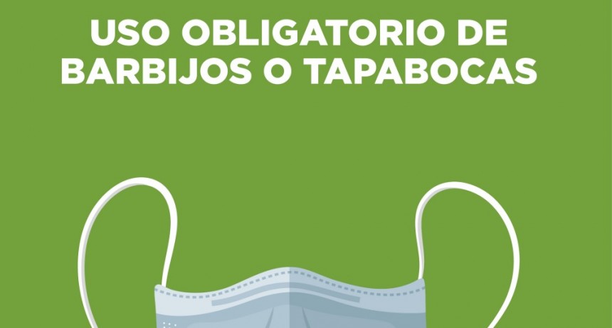 SALADILLO: USO OBLIGATORIO DE BARBIJOS O TAPABOCAS