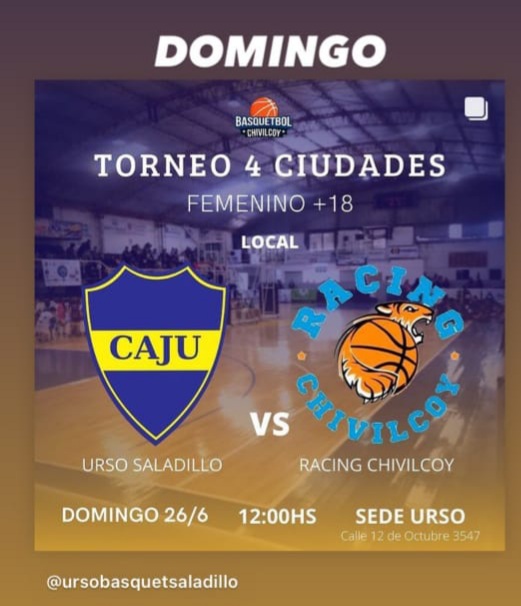 Básquet Femenino: Urso recibe este domingo a Racing de Chivilcoy