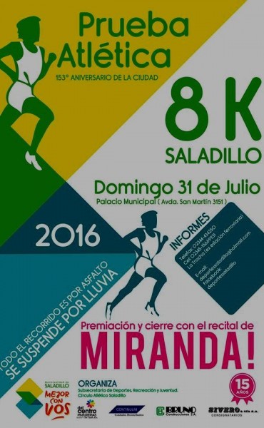 Se corre este domingo la Maratón 153° Aniversario en Saladillo