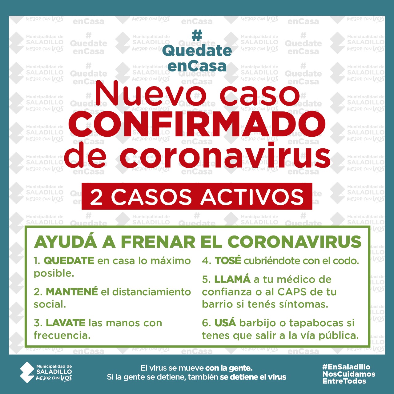 *NUEVO CASO CONFIRMADO DE CORONAVIRUS EN SALADILLO