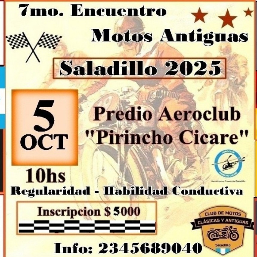 Agradecimientos del Club de Motos Clásicas y Antiguas de Saladillo 
