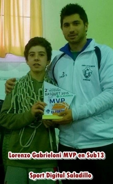 MVP DEl TORNEO INVIERNO Cat. Sub13  LORENZO GABRIELLONI 