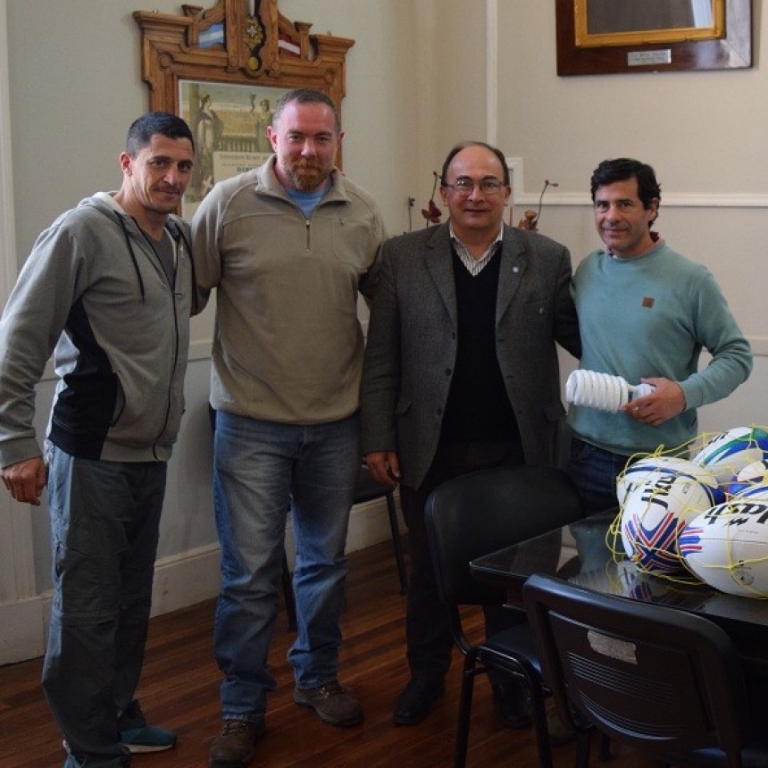 Salom&oacute;n  y Mendez se reunieron con autoridades del Saladillo Rugby Club