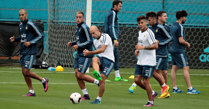 En la primera práctica de la seleccion argentina no faltó nadie