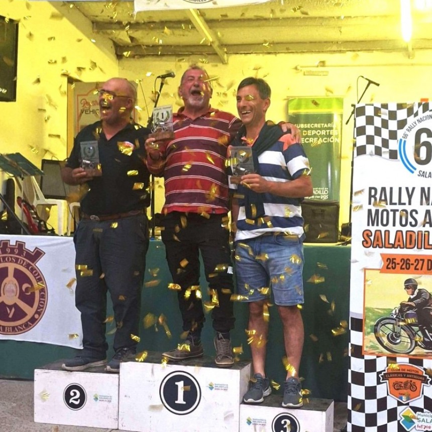 Saladillenses en los podios del 66° Rally Nacional de Motos Antiguas