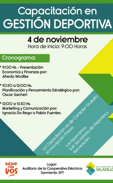 Se realiza Capacitación Deportiva en Saladillo