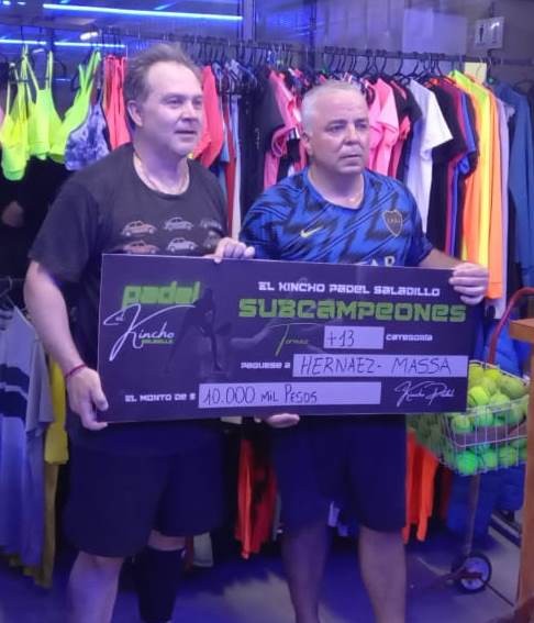 Padel: Massa – Hernaez subcampeones en torneo Suma13