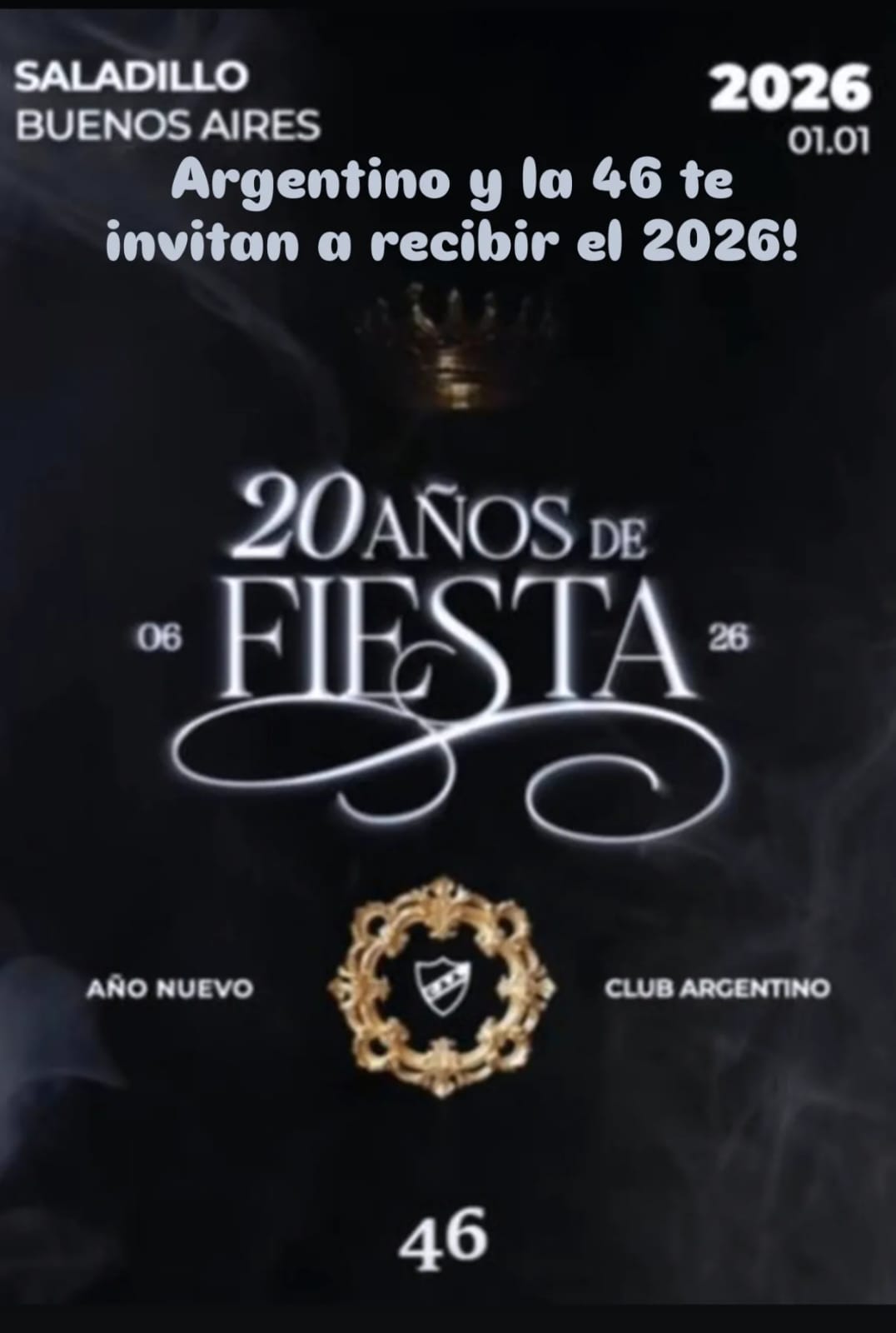 Recibamos el 2026 con brillo y alegría en la Fiesta de los 20 años