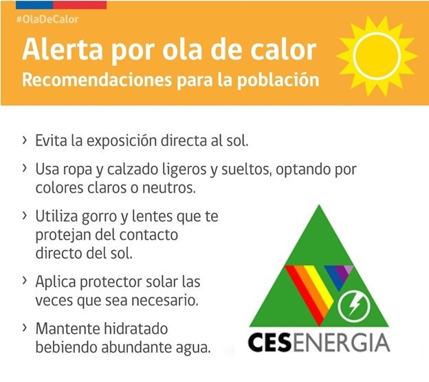 CUIDADOS FRENTE A LA OLA DE CALOR: Estar hidratados, evitar realizar actividad física, no exponerse a las altas temperaturas